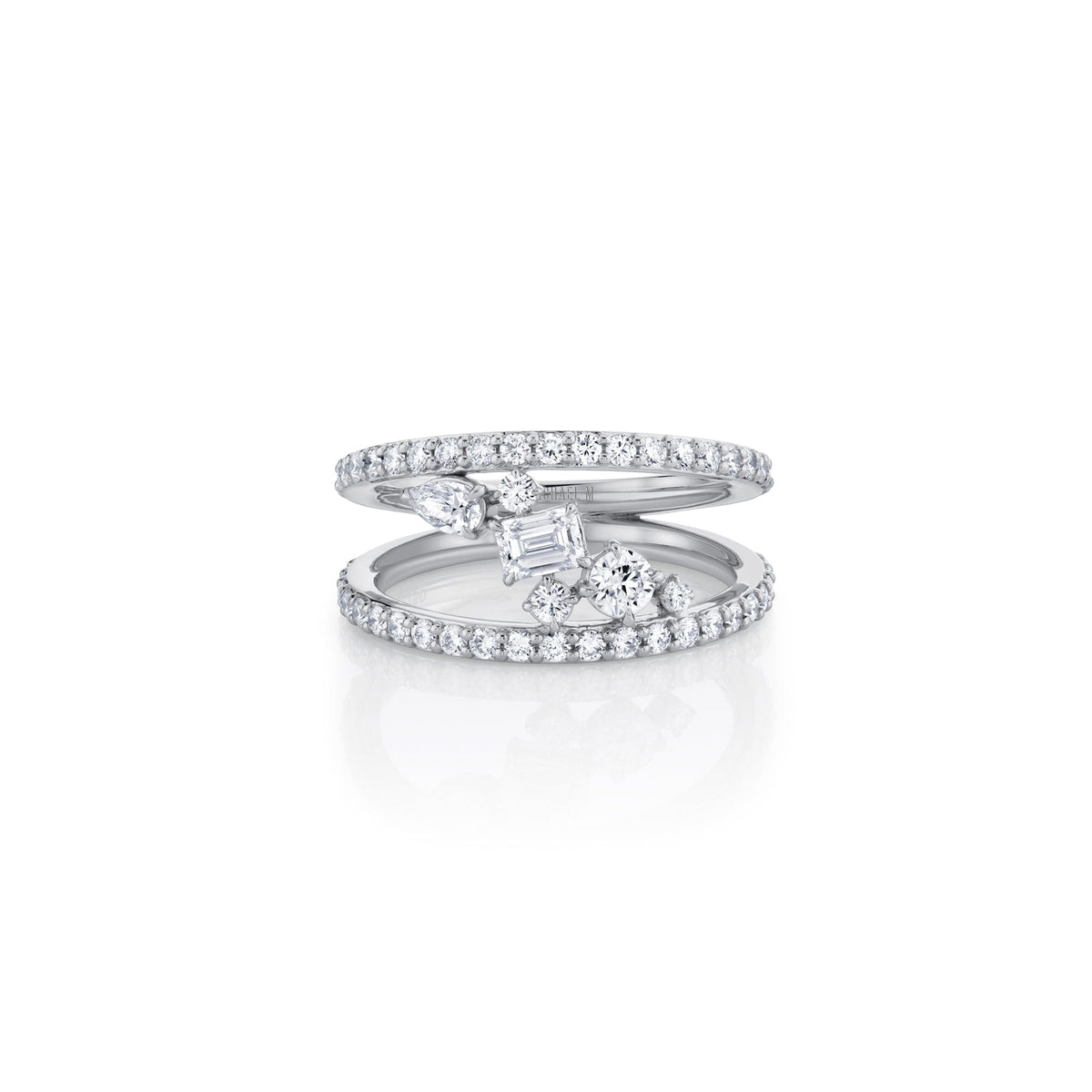 MICHAEL M Rings Montage Diamond Row Tension Band