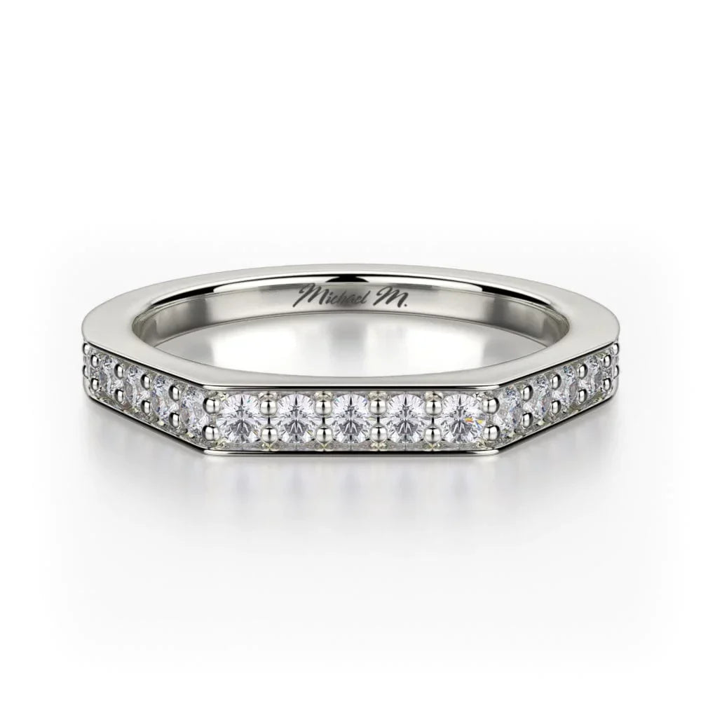 MICHAEL M Wedding Bands 18K White Gold Wedding band R697B R697BWG