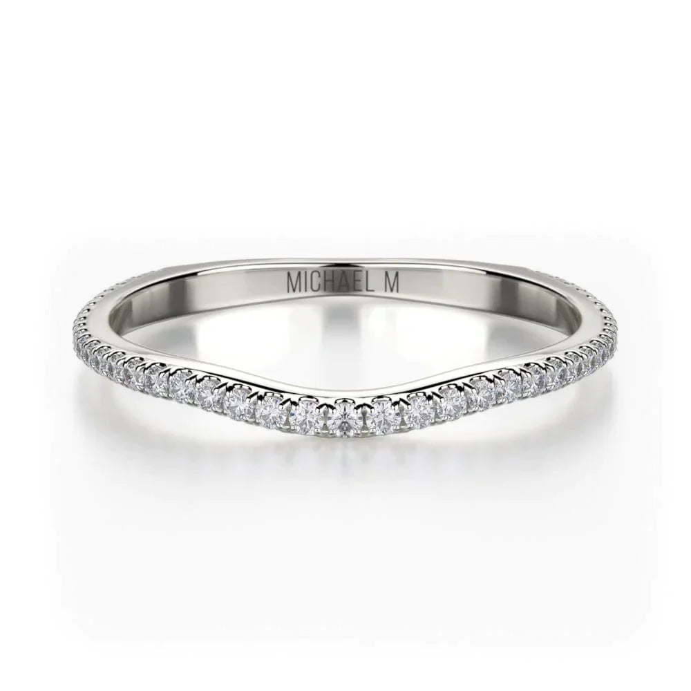 MICHAEL M Wedding Bands White Gold Wedding band R440SB R440SBWG