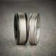 8MM Grey Tungsten Carbide Ring - Step Edge 14K Rose Gold Insert with Round Edge