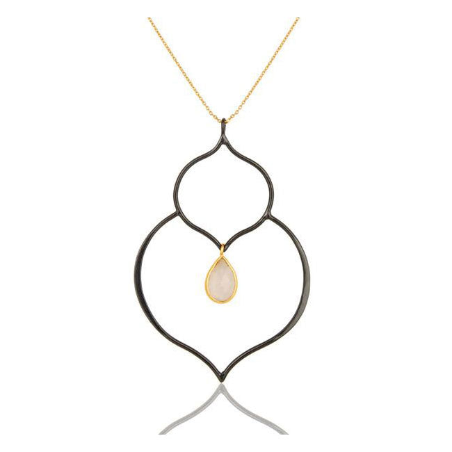 Succulent Necklace In Reclaimed Sterling Silver + 22K Gold Vermeil