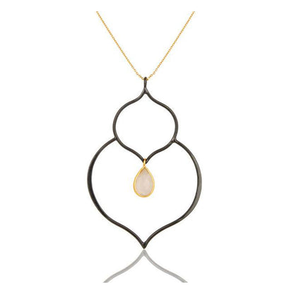 Succulent Necklace In Reclaimed Sterling Silver + 22K Gold Vermeil