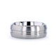 UPTON Titanium Brushed Finish Men's Wedding Ring with Polished Grooved Center - 8mm