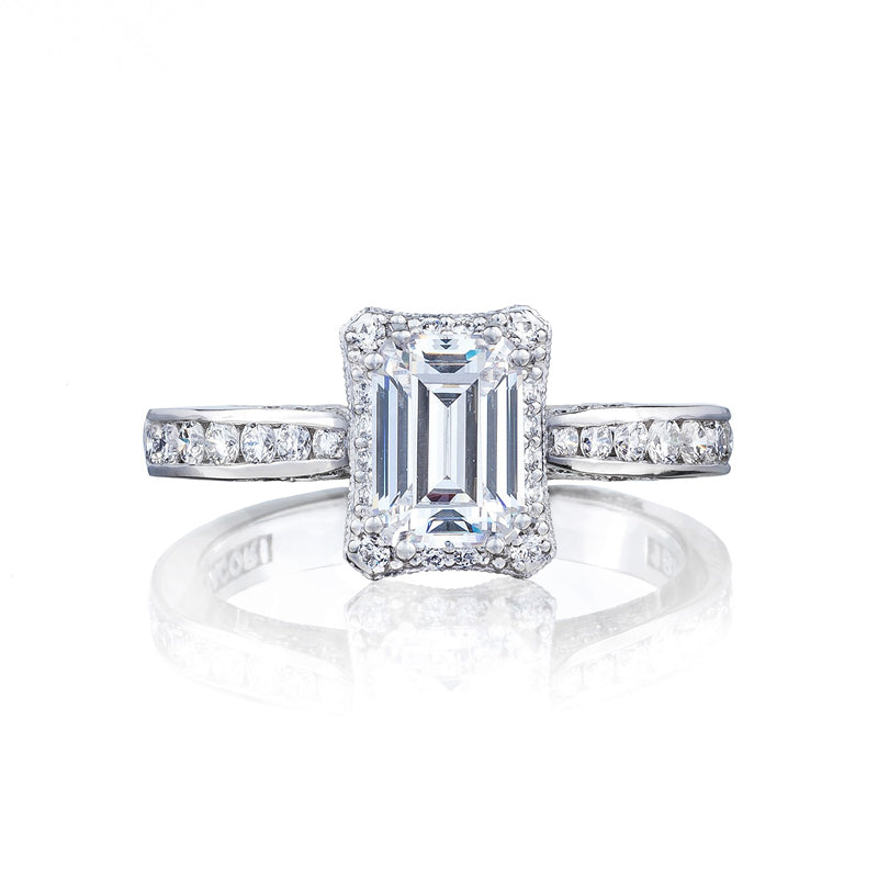 Tacori Dantela Collection Clean Mirror Finish Emerald Cut Ring 2646-25EC7X5