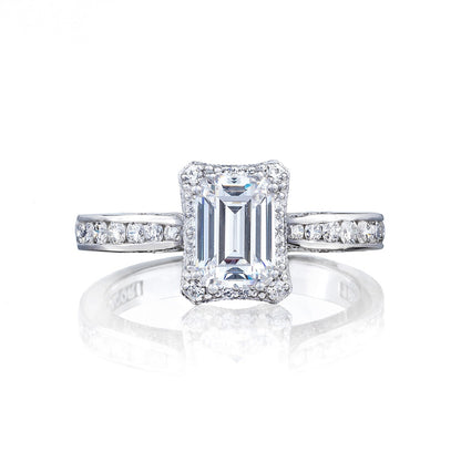Tacori Dantela Collection Clean Mirror Finish Emerald Cut Ring 2646-25EC7X5