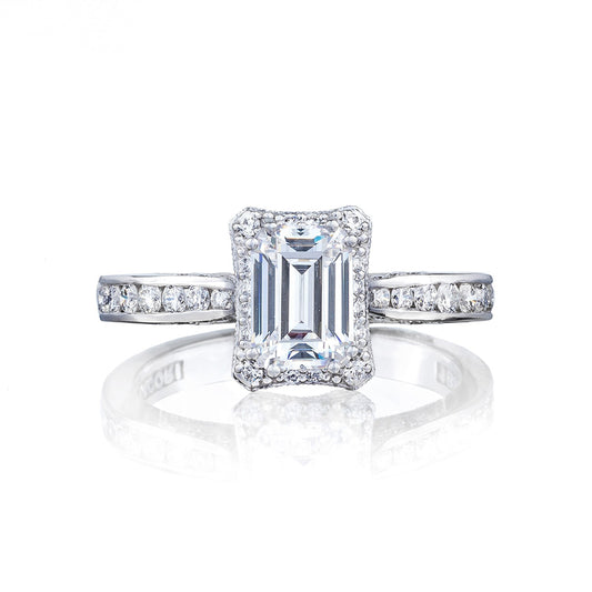 Tacori Dantela Collection Clean Mirror Finish Emerald Cut Ring 2646-25EC7X5