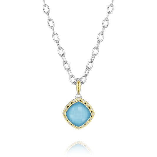 Tacori Barbados Blue Pave Crescent Solitaire Pendant