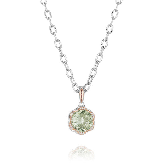 Tacori Seafoam Mint Pave Pink Crescent Pendant
