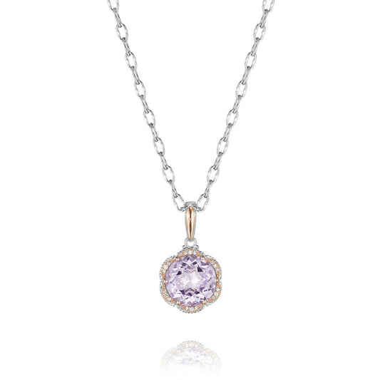 Tacori Blushing Rose Pave Bloom Crescent Pendant