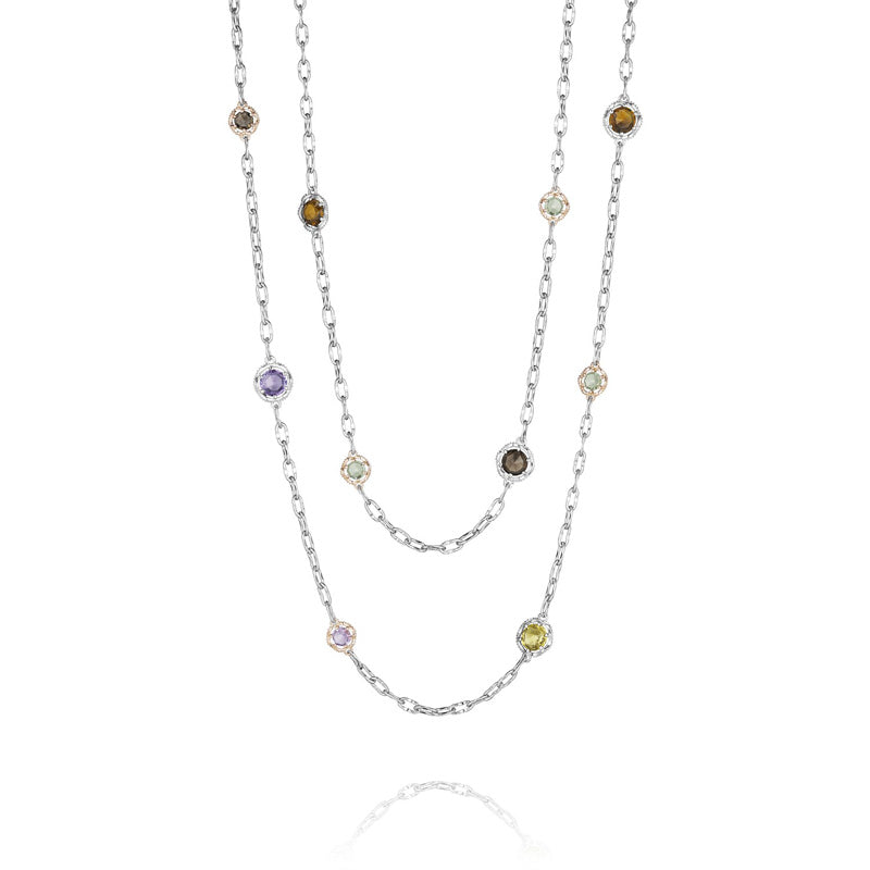 Tacori Color Medley Candy Drop Gem Double Chain Necklace