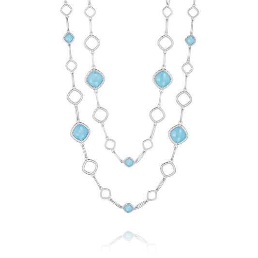 Tacori Barbados Blue Double Cascading Gem Link Necklace
