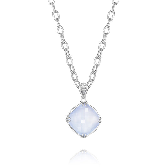 Cushion Cut Gem Pendant featuring Chalcedony