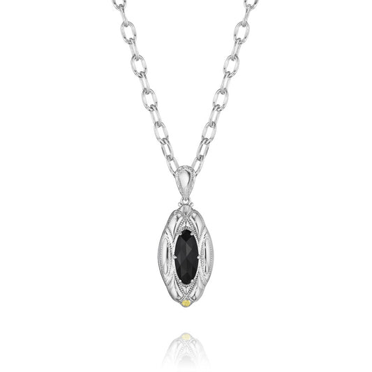 Tacori Classic Rock Engraved Marquis Gem Pendant