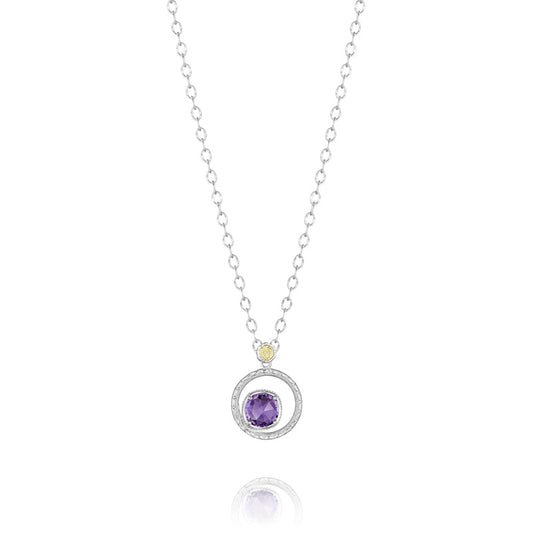 Silver Bloom Necklace featuring Amethyst