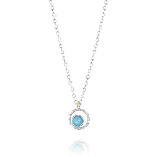 Silver Bloom Necklace featuring Neo-Turquoise