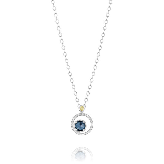 Silver Bloom Necklace featuring London Blue Topaz