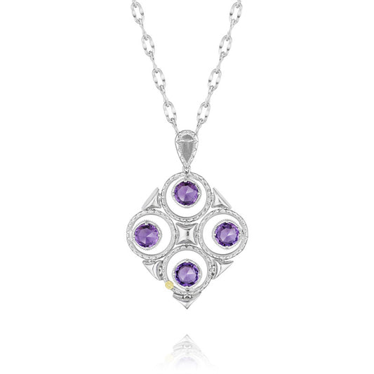 Tacori Lilac Blossoms Petite Silver Crescent Bloom Necklace