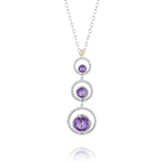 Skipping Stone Necklace featuring Amethyst