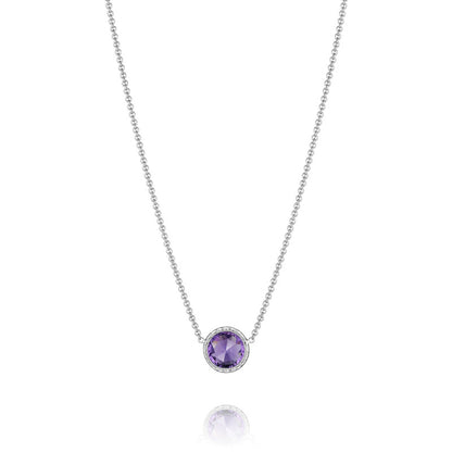 Floating Bezel Necklace featuring Amethyst