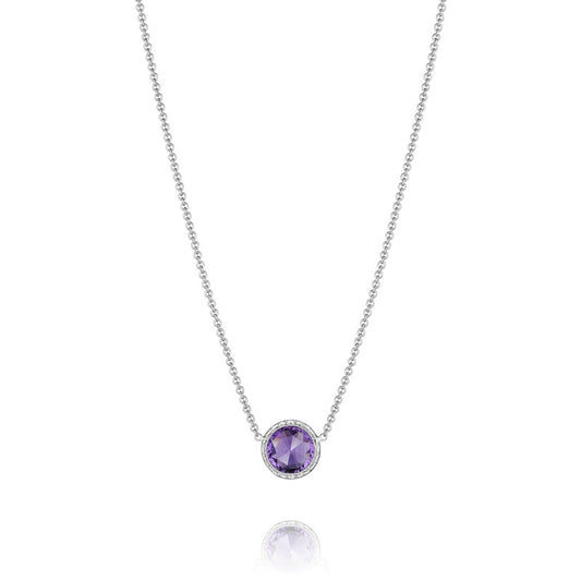 Floating Bezel Necklace featuring Amethyst