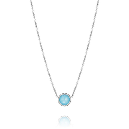 Floating Bezel Necklace featuring Neo-Turquoise