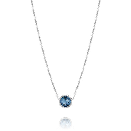 Floating Bezel Necklace featuring London Blue Topaz