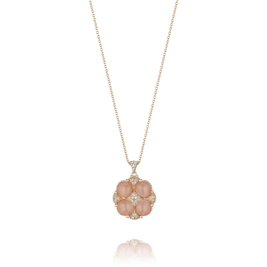 Tacori Moon Rosé Pave Lotus Four Gem Pendant