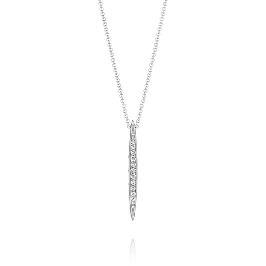 Pav&eacute; Surfboard Pendant in Silver
