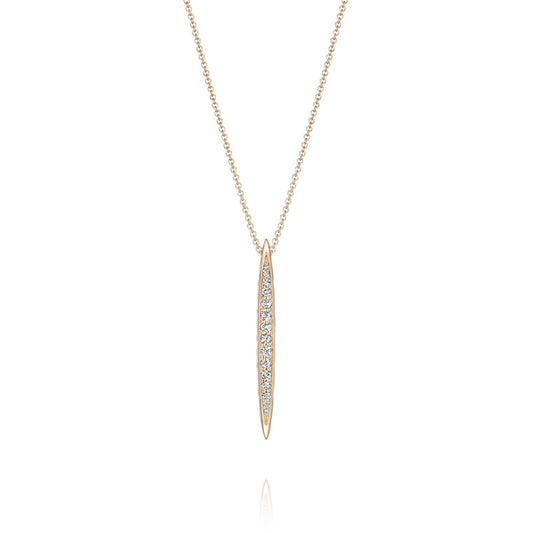 Pav&eacute; Surfboard Pendant in Rose Gold