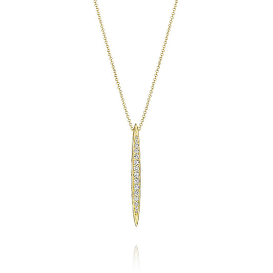 Pav&eacute; Surfboard Pendant in Yellow Gold