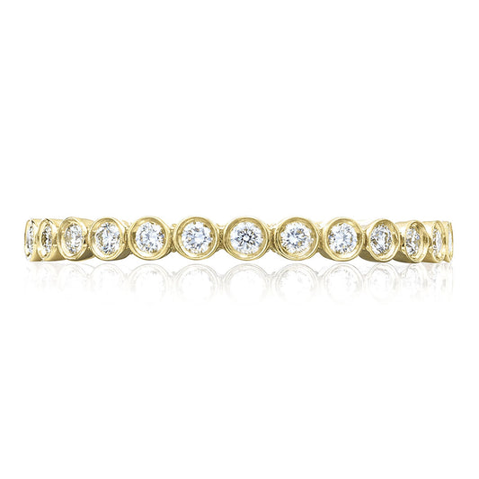 Round Bezel Droplet Wedding Band with Diamond