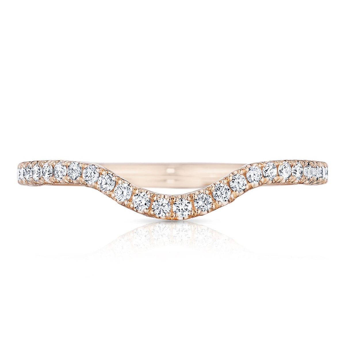 Curve with French Pav�� Diamonds Wedding Band
