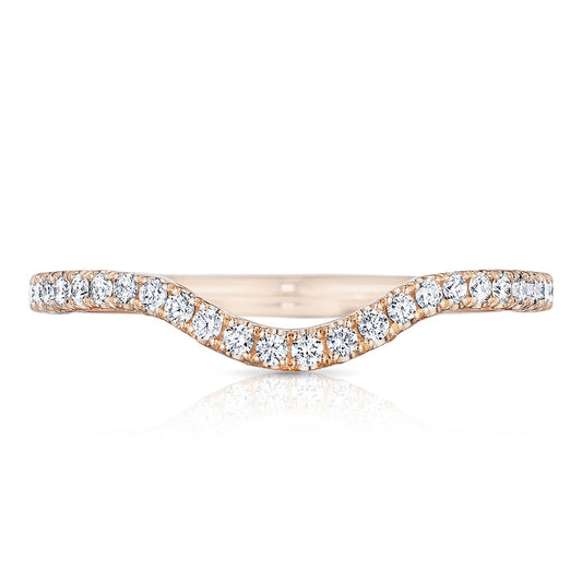 Curve with French Pav�� Diamonds Wedding Band