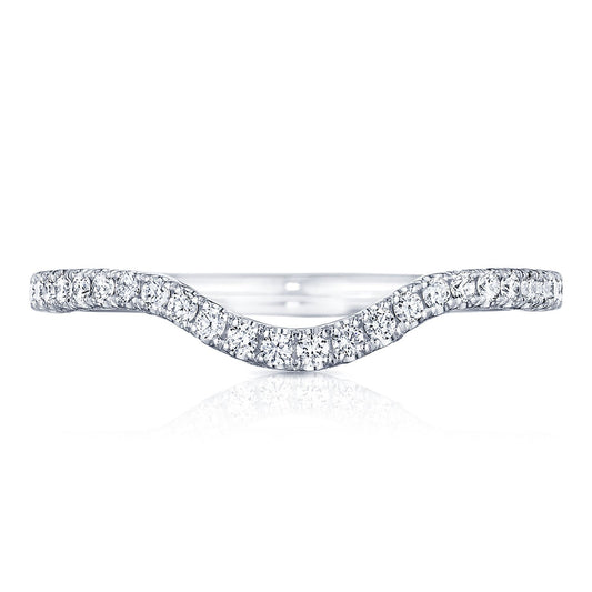 Curve with French Pav�� Diamonds Wedding Band