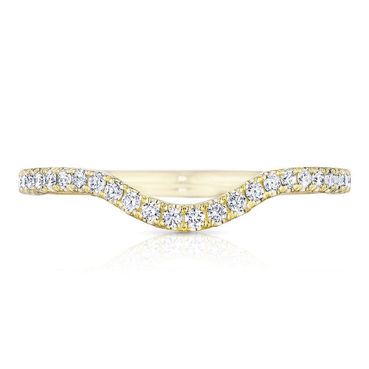 Curve with French Pav�� Diamonds Wedding Band