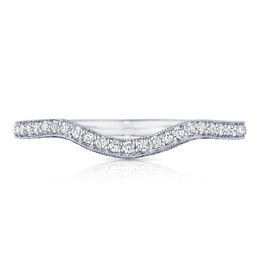 Curve with Pav�� Diamonds Wedding Band