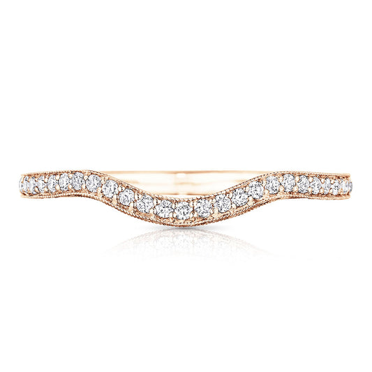 Curve with Pav�� Diamonds Wedding Band