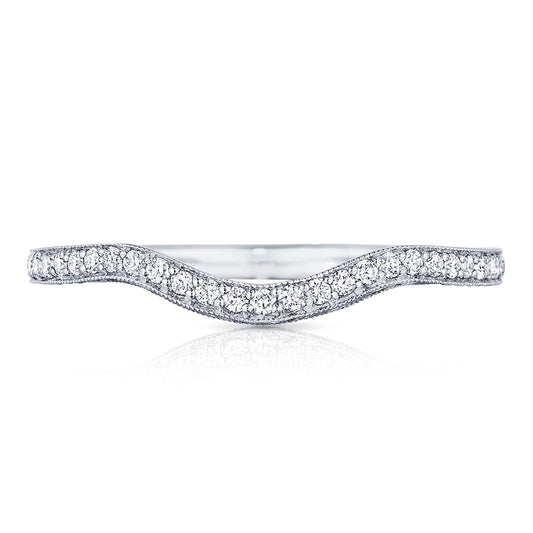 Curve with Pav�� Diamonds Wedding Band