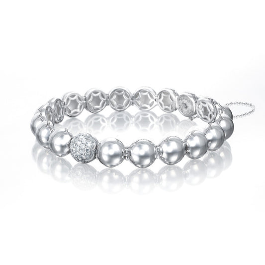 Silver Dew Drops Pav&eacute; Bracelet featuring Pav&eacute;