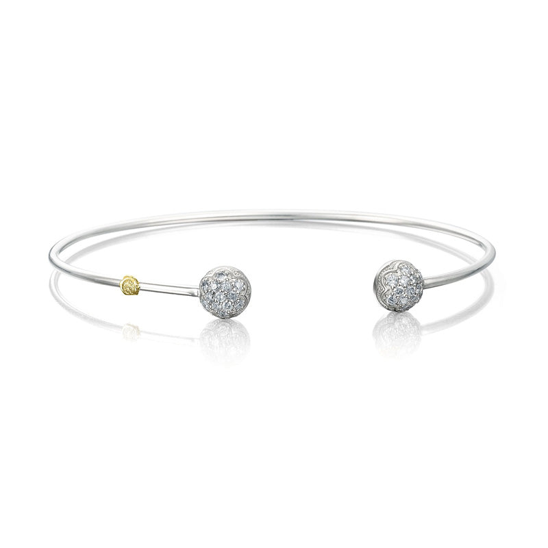 Tacori Silver Wire Dew Drop Cuff featuring Pave Diamonds