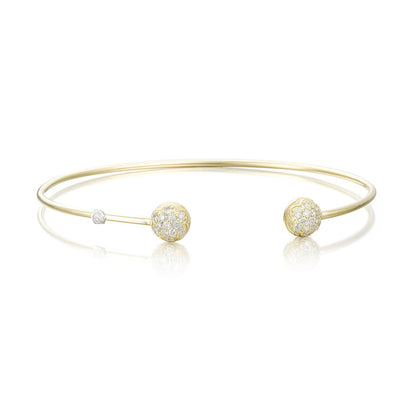 Tacori Gold Wire Dew Drop Cuff featuring Pave Diamonds