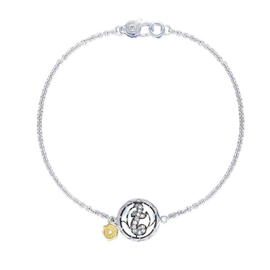 Pav&eacute; Monogram Chain Bracelet SB196T
