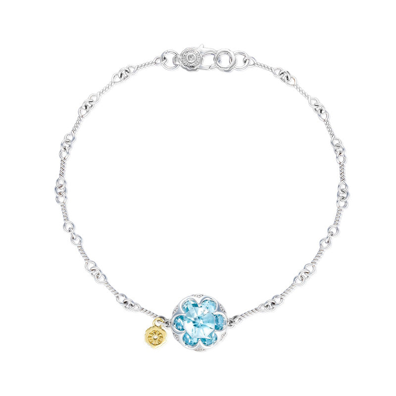 Crescent Gemstone Bracelet featuring Sky Blue Topaz