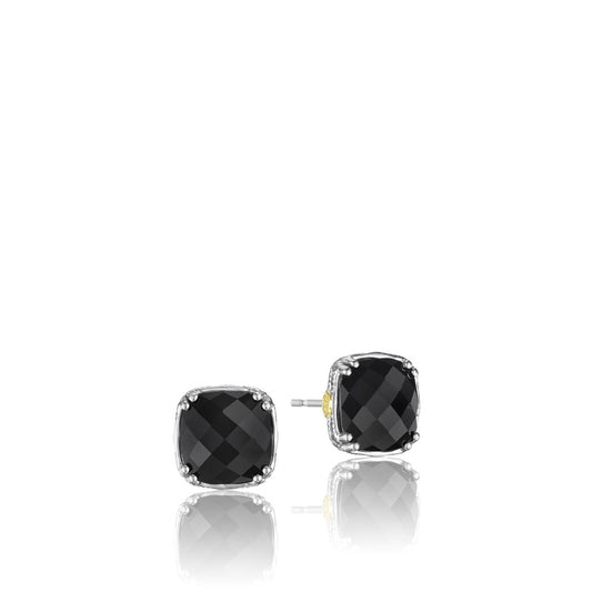 Cushion Cut Gem Stud featuring Black Onyx
