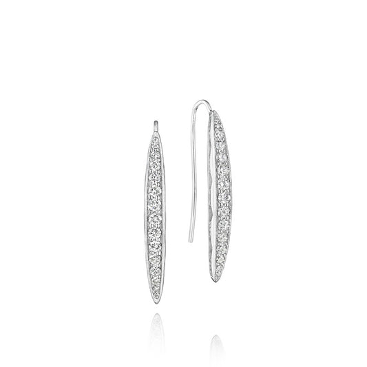Pav&eacute; Surfboard Drop Earrings