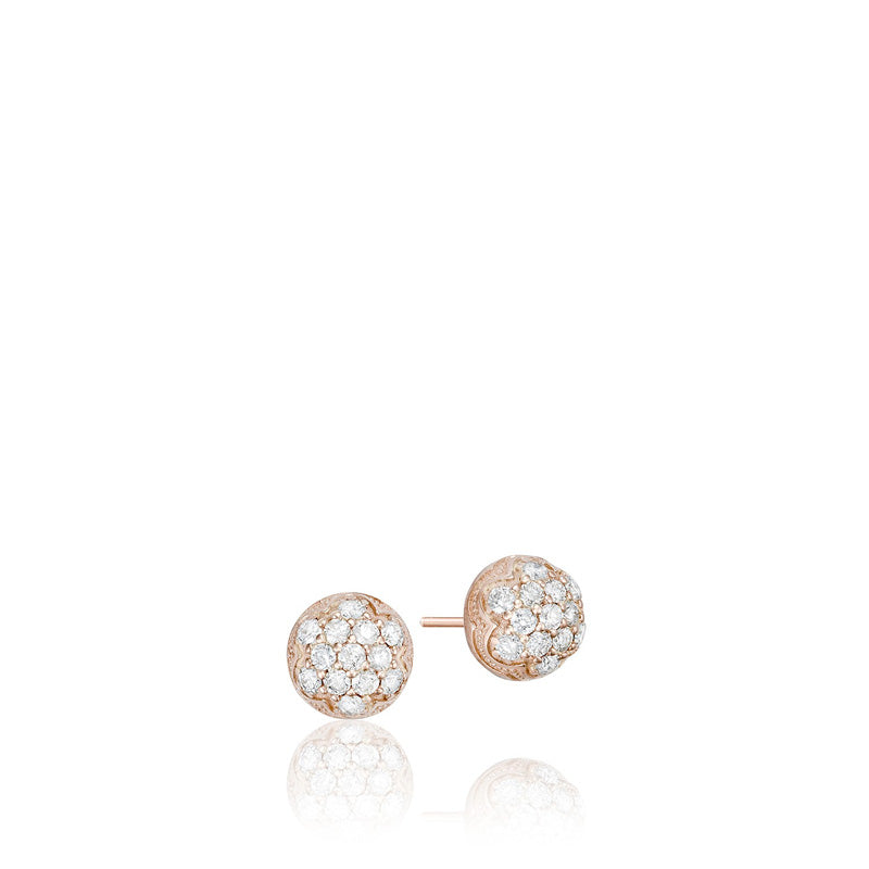 Petite Dew Drop Stud featuring Pav&eacute; Diamonds SE203P