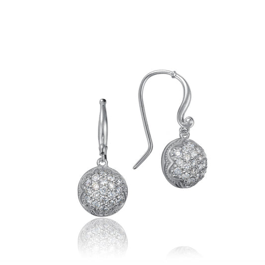 Dew Drop Earrings featuring Pav&eacute; Diamonds