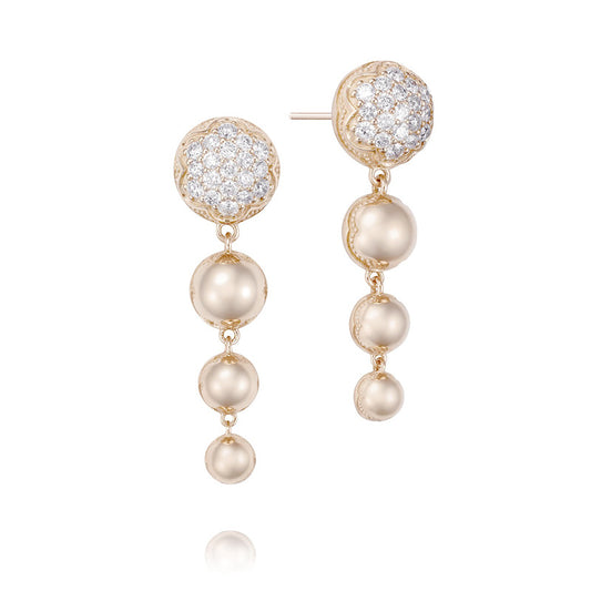 Ascending Drop Earrings featuring Pav&eacute; Diamonds SE207P