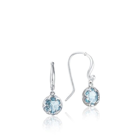 Petite Crescent Drop Earrings featuring Sky Blue Topaz