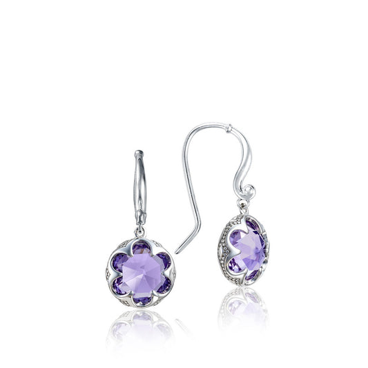 Crescent Drop Earrings featuring Amethyst